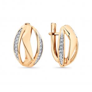 Золотые серьги Мастер Бриллиант с фианитом 01M002-0908-0001-011 фото