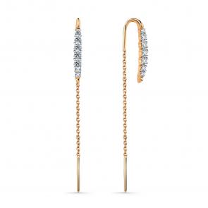 Золотые серьги Мастер Бриллиант с фианитом 01M002-0942-0001-011 фото