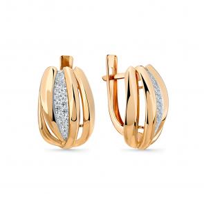 Золотые серьги Мастер Бриллиант с фианитом 01M002-0954-0001-011 фото