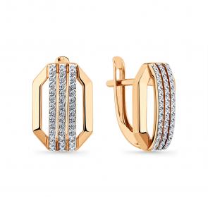 Золотые серьги Мастер Бриллиант с фианитом 01M002-0959-0001-011 фото