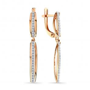 Золотые серьги Мастер Бриллиант с фианитом 01M002-0960-0001-011 фото