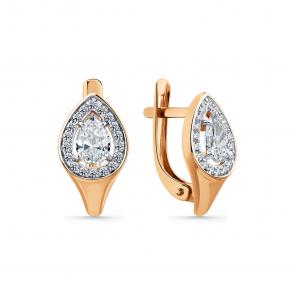 Золотые серьги Мастер Бриллиант с фианитом 01M002-0967-0001-011 фото