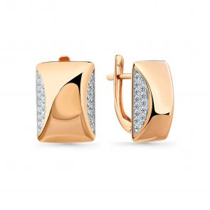 Золотые серьги Мастер Бриллиант с фианитом 01M002-0973-0001-011 фото