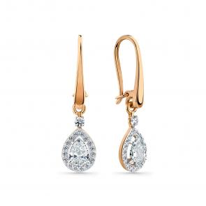 Золотые серьги Мастер Бриллиант с фианитом 01M002-0974-0001-011 фото