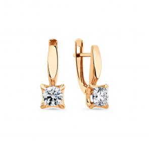 Золотые серьги Мастер Бриллиант с фианитом 01M002-0976-0001-011 фото