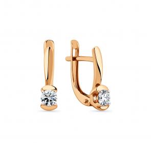 Золотые серьги Мастер Бриллиант с фианитом 01M002-0979-0001-011 фото