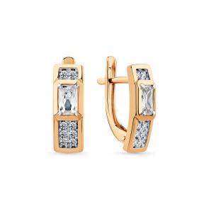 Золотые серьги Мастер Бриллиант с фианитом 01M002-0982-0001-011 фото