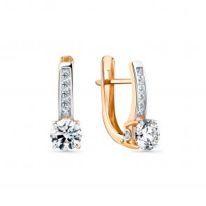 Золотые серьги Мастер Бриллиант с фианитом 01M002-0986-0001-011 фото