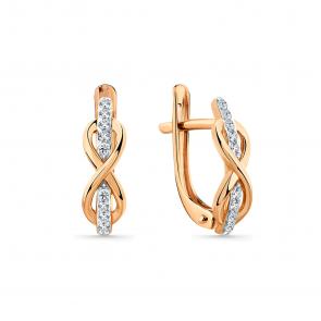 Золотые серьги Мастер Бриллиант с фианитом 01M002-0988-0001-011 фото