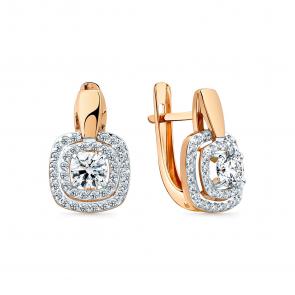 Золотые серьги Мастер Бриллиант с фианитом 01M002-1002-0001-011 фото