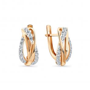 Золотые серьги Мастер Бриллиант с фианитом 01M002-1024-0001-011 фото