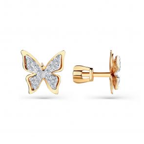 Золотые серьги Мастер Бриллиант с фианитом 01M005-0074-0001-011 фото