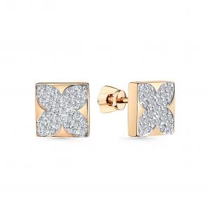 Золотые серьги Мастер Бриллиант с фианитом 01M005-0146-0001-011 фото