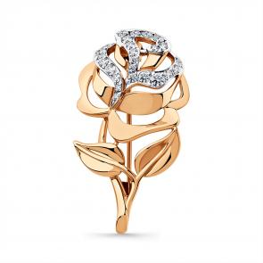 Золотая брошь Мастер Бриллиант с фианитом 01M007-0040-0001-011 фото