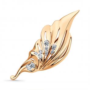 Золотая брошь Мастер Бриллиант с фианитом 01M007-0044-0001-011 фото