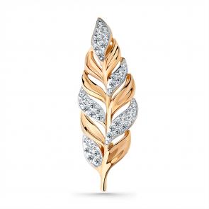 Золотая брошь Мастер Бриллиант с фианитом 01M007-0048-0001-011 фото