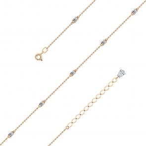 Золотой браслет на ногу Мастер Бриллиант с фианитом 01M008-0113-0001-011 фото