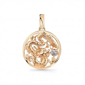 Золотая подвеска Символ года Дракон Мастер Бриллиант с фианитом 01M010-0246-0001-011 фото