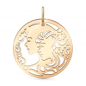 Золотая подвеска Знак зодиака Близнецы Мастер Бриллиант 01M010-0272-0000-010 фото