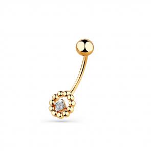 Золотой пирсинг в пупок Мастер Бриллиант с фианитом 01M011-0001-0001-011 фото