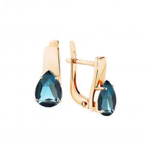 Золотые серьги Мастер Бриллиант с Лондон топазом 01M02-3-121-1100-010 фото