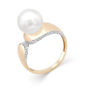 Золотое кольцо Мастер Бриллиант с бриллиантом и жемчугом 01M1-106-853-28 фото