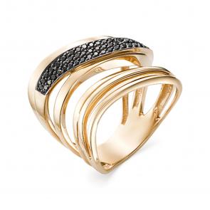 Золотое кольцо Мастер Бриллиант с чёрным бриллиантом 01M1-106-914/2-48 фото