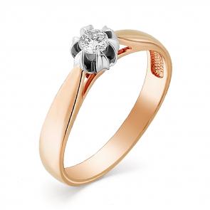 Золотое помолвочное кольцо Мастер Бриллиант с бриллиантом 01M1-107-015 фото