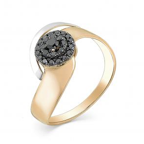 Золотое кольцо Мастер Бриллиант с чёрным бриллиантом 01M1-107-334-48 фото