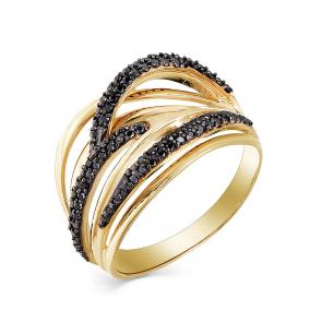 Золотое кольцо Мастер Бриллиант с чёрным бриллиантом 01M1-107-347-48 фото