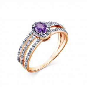 Золотое кольцо Мастер Бриллиант с бриллиантом и сапфиром 01M1-107837-00-47 фото