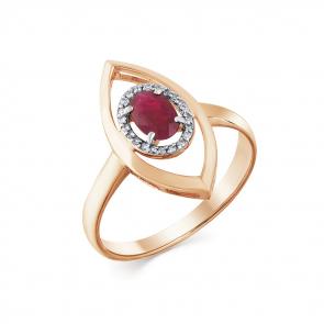 Золотое кольцо Мастер Бриллиант с бриллиантом и рубином 01M1-107855-00-03 фото
