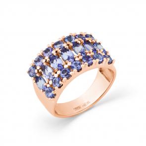 Золотое кольцо Мастер Бриллиант с танзанитом 01M1-108190-00-31 фото