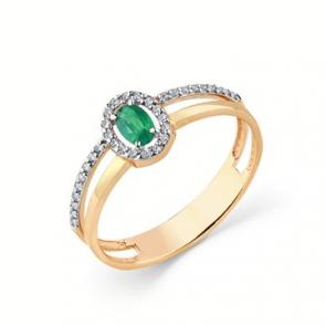 Золотое кольцо Мастер Бриллиант с бриллиантом и изумрудом 01M1-108455-00-01 фото