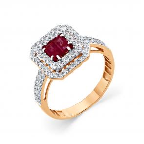 Золотое кольцо Мастер Бриллиант с бриллиантом и рубином 01M1-109019-00-03 фото