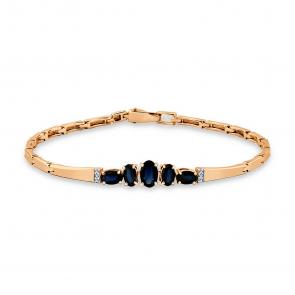 Золотой браслет Мастер Бриллиант с бриллиантом и сапфиром 01M10-120164-00-02 фото