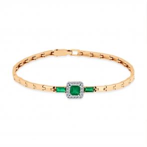 Золотой браслет Мастер Бриллиант с бриллиантом и изумрудом 01M10-120487-00-01 фото