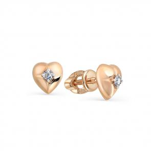 Золотые серьги Мастер Бриллиант с бриллиантом 01M2-102-014 фото