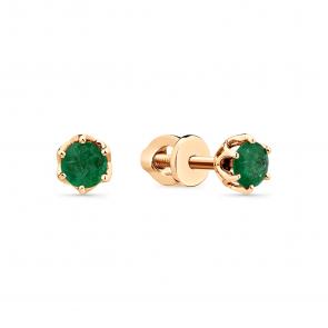 Золотые серьги Мастер Бриллиант с изумрудом 01M2-102051-00-01 фото