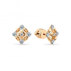 Золотые серьги Мастер Бриллиант с бриллиантом 01M2-102292-00-70 фото