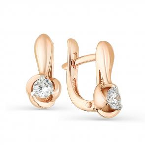 Золотые серьги Мастер Бриллиант с бриллиантом 01M2-104-206/2 фото