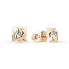 Золотые серьги Мастер Бриллиант с бриллиантом 01M2-104-326 фото