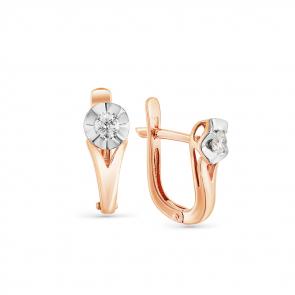 Золотые серьги Мастер Бриллиант с бриллиантом 01M2-105-373 фото