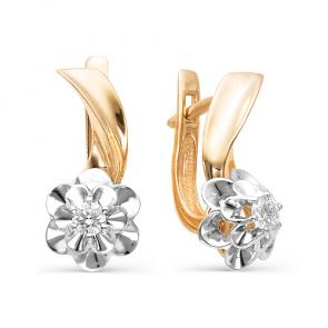 Золотые серьги Мастер Бриллиант с бриллиантом 01M2-106-190 фото