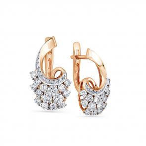 Золотые серьги Мастер Бриллиант с бриллиантом 01M2-106-377/1 фото