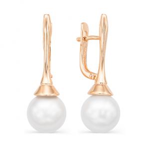 Золотые серьги Мастер Бриллиант с жемчугом 01M2-106-575-21 фото