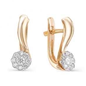 Золотые серьги Мастер Бриллиант с бриллиантом 01M2-106-644 фото