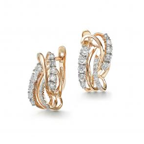 Золотые серьги Мастер Бриллиант с бриллиантом 01M2-106-912 фото