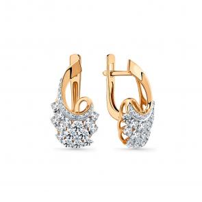 Золотые серьги Мастер Бриллиант с бриллиантом 01M2-106377-01-00 фото