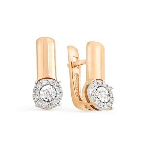 Золотые серьги Мастер Бриллиант с бриллиантом 01M2-107-087/50 фото